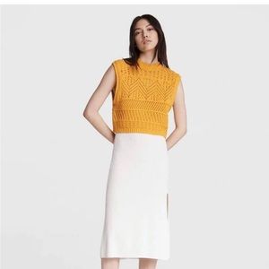NWT Rag & Bone Renee sleeveless crew sweater. Deep yellow. Size XS never worn